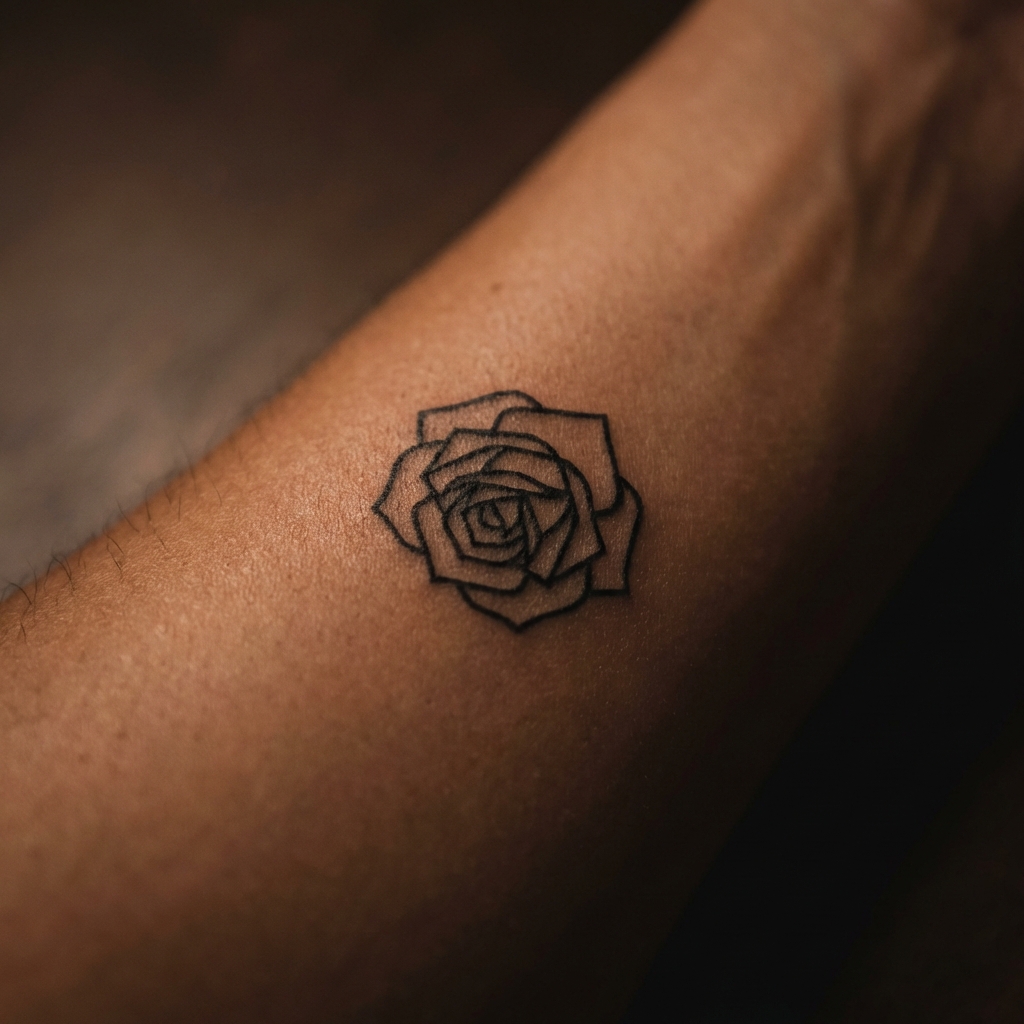 Before tattoo removal - visible tattoo